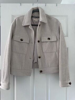 UpWest Cream Corduroy Shacket Jacket